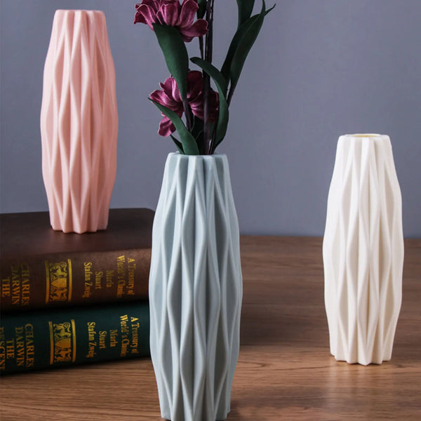 Plastic Dried Vase Nordic Flower Arrangement Container Geometric Style Exquisite Handicrafts Office Cafe Wedding Decoration