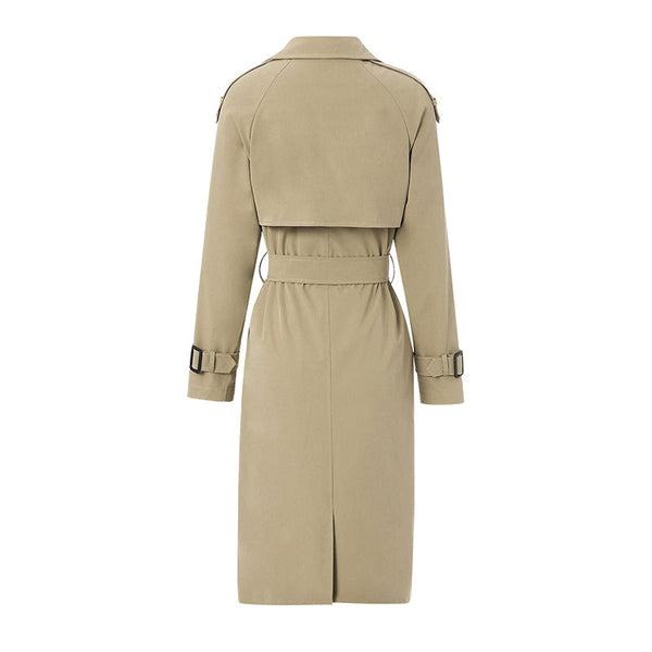 Women's Double Breasted Long Trench Coat