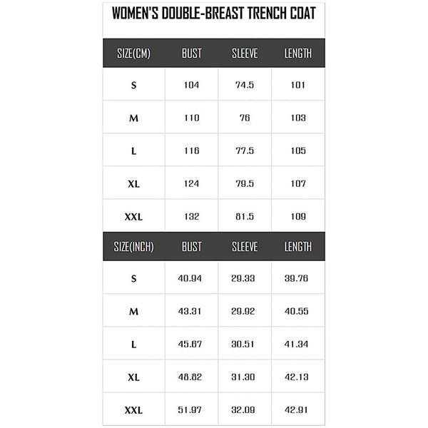 Women's Double Breasted Long Trench Coat