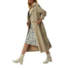 Women's Double Breasted Long Trench Coat