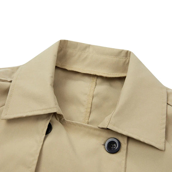 Women's Double Breasted Long Trench Coat
