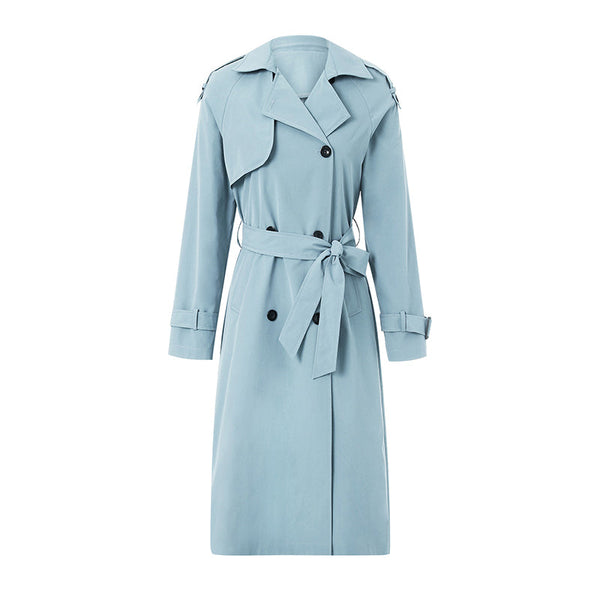 Women's Double Breasted Long Trench Coat
