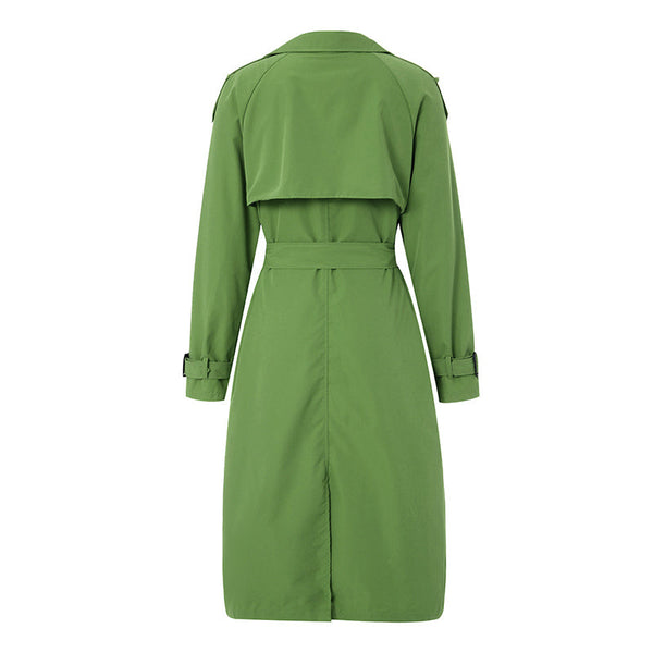 Women's Double Breasted Long Trench Coat