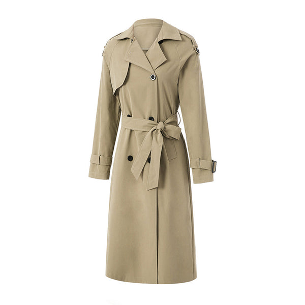 Women's Double Breasted Long Trench Coat