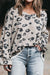 Leopard Print Oversize V-Neck Sweater - Plus Size