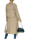 Women's Double Breasted Long Trench Coat